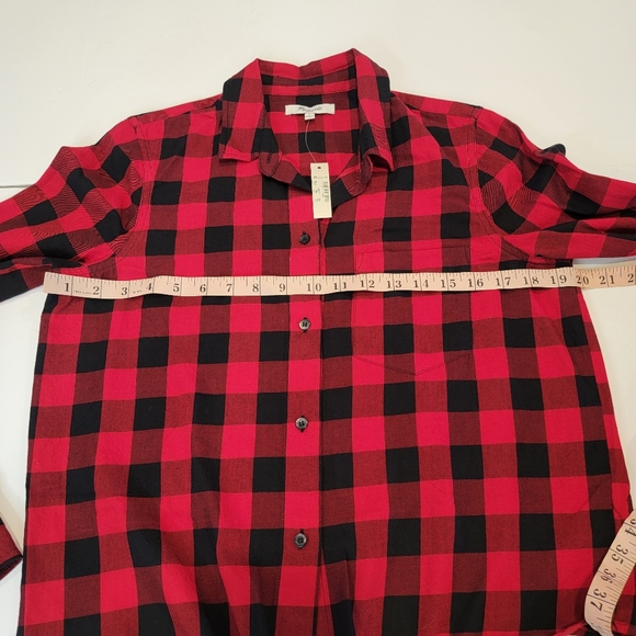 Madewell CUSTOM Front Tie Red Black Buffalo Plaid Flannel Shirt Charlie Daniel's - Picture 13 of 16